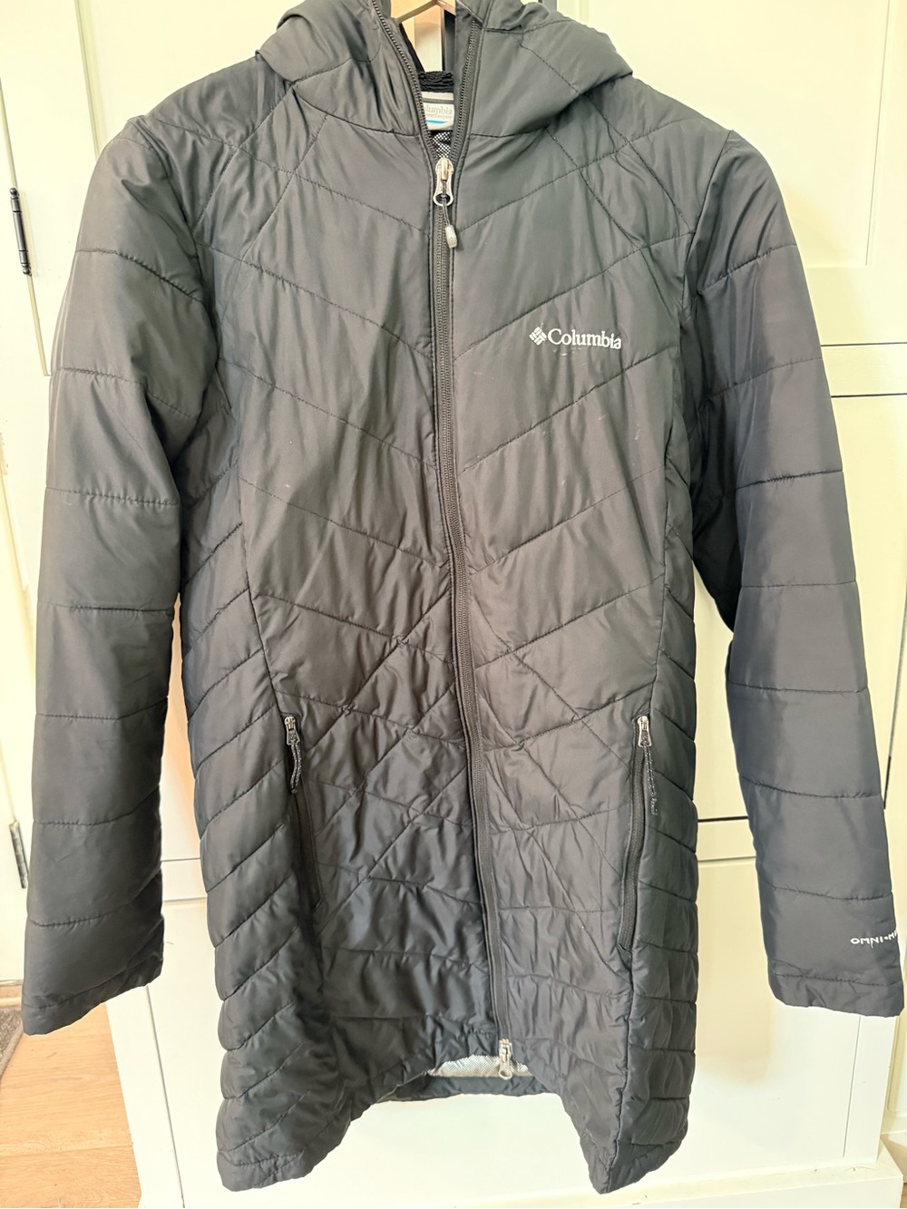 Columbia Hooded Long Puffer Jacket — Black